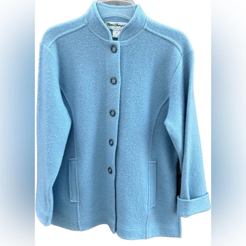 Norm Thompson Baby Blue Wool Coat